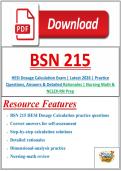 BSN 215 HESI Dosage Calculation Exam &vert; Latest 2026 &vert; Practice Questions&comma; Answers & Detailed Rationales &vert; Nursing Math & NCLEX-RN Prep