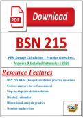 BSN 215 HESI Dosage Calculation &vert; Practice Questions&comma; Answers & Detailed Rationales &vert; 2026