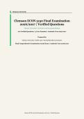 Clemson ECON 3150 Final Examination &ndash; Intermediate Macroeconomics &ndash; Clemson University &ndash; 2026&sol;2027 Academic Year &ndash; 100 Questions and Answers Covering Four Core Domains
