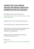 STATISTICS BEC1 2026 SAMPLING&NewLine;METHODS AND RESEARCH DESIGN DATA&NewLine;INTERPRETATION PRACTICE RESOURCE&NewLine;