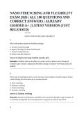 NASM STRETCHING AND FLEXIBILITY EXAM 2026 &vert; ALL 100 QUESTIONS AND CORRECT ANSWERS &vert; ALREADY GRADED A&plus; &vert; LATEST VERSION &lpar;JUST RELEASED&rpar;
