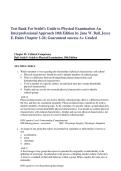 Test Bank For Seidel's Guide to Physical Examination An Interprofessional Approach 10th Edition by Jane W&period; Ball&comma; Joyce E&period; Dains Chapter 1-26&semi; Guaranteed success A&plus; Graded