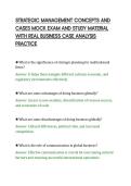 STRATEGIC MANAGEMENT CONCEPTS AND&NewLine;CASES MOCK EXAM AND STUDY MATERIAL&NewLine;WITH REAL BUSINESS CASE ANALYSIS&NewLine;PRACTICE