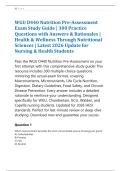 WGU D440 Nutrition Pre-Assessment &NewLine;Exam Study Guide &vert; 300 Practice &NewLine;Questions with Answers & Rationales &vert; &NewLine;Health & Wellness Through Nutritional &NewLine;Sciences &vert; Latest 2026 Update for &NewLine;Nursing & Health Students