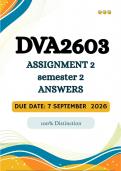 DVA2603 Assignment 2 Semester 2 2026 &vert;&vert;&lpar;ANSWERS AND GUIDELINES&rpar;&vert;Due Date 7 September 2026