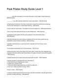 Peak Pilates Study Guide Level 1 Questions and Correct Answers with Rationales &lpar;2026&sol;2027&rpar;&NewLine;