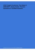CSX Freight Conductor Test Week 2 Study Guide Practice Questions Answers 2026&sol; 2027