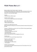 PEAK Pilates Mat Lvl 1 Questions and Correct Answers with Rationales &lpar;2026&sol;2027&rpar;&NewLine;