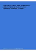 WGU D076 Finance Skills for Managers Study Guide Practice Questions Answers 2026&sol; 2027