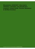 Biostatistics Descriptive Statistics Variables Distribution Analysis Study Guide 2026&sol; 2027