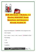 SCM 300 Exam 1 Modules 1&ndash;4 Davila 2026&sol;2027 &vert; Questions & Answers &vert; Supply Chain&comma; Inventory&comma; EOQ&comma; Procurement&comma; Operations & Logistics &vert; Arizona State University