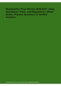 Biostatistics Final Review Data Hypothesis Tests Regression Study Guide 2026&sol; 2027