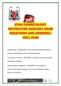 Utah Cosmetology Instructor Exam 2026&sol;2027 &vert; 100&plus; Questions & Answers &vert; Teaching Methods&comma; Learning Styles&comma; Grading&comma; Classroom Management & Student Salon