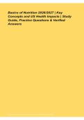 Basics of Nutrition Key Concepts US Health Impacts Study Guide Practice Questions 2026&sol; 2027