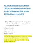 NCLBGC &ndash; Building Contractor Examination &NewLine;&lpar;Limited Classification&rpar; Questions and Correct &NewLine;Answers &lpar;Verified Answers&rpar; Plus Rationale &NewLine;2027 Q&A&vert; Instant Download Pdf