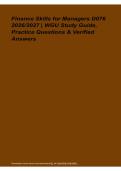 Finance Skills for Managers D076 WGU Study Guide Practice Questions Answers 2026&sol; 2027