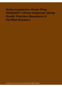 Home Inspection Exam Prep Home Inspector Study Guide Practice Questions Answers 2026&sol; 2027