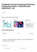 Straighterline Life-Span Development PSY120 Final Proctored Exam Review &ndash; DONE APRIL 2026 &lpar;QUESTIONS 1 &ndash; 60&rpar;