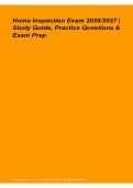 Home Inspection Exam Study Guide Practice Questions Exam Prep 2026&sol; 2027