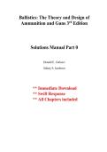 Solution Manual for Ballistics&colon; The Theory and Design of Ammunition 3rd Edition by Donald E&period; Carlucci & Sidney S&period; Jacobson &ndash; Complete Solutions and Answers