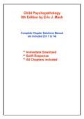 Solution and Answer Guide for Child Psychopathology by Eric J&period; Mash&comma; David A&period; Wolfe & Katherine Nguyen Williams &ndash; Complete Solutions and Answers