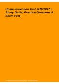 Home Inspection Test Study Guide Practice Questions Exam Prep 2026&sol; 2027
