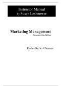 Solution Manual for Marketing Management 17th Edition by Philip Kotler&comma; Kevin Lane Keller & Alexander Chernev &ndash; Complete Solutions & Study Guide