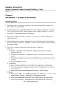 Solution Manual for Horngren&rsquo;s Managerial Accounting 7th Edition by Tracie &ndash; Chapters 1&ndash;11 Complete Solutions & Study Guide