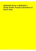 NSG 5442 Exam 3 Study Guide Practice Questions Exam Prep 2026&sol; 2027