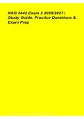 NSG 5442 Exam 2 Study Guide Practice Questions Exam Prep 2026&sol; 2027