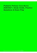 Pediatric Primary Care Burns Study Guide Practice Questions Exam Prep 2026&sol; 2027