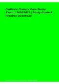Pediatric Primary Care Burns Exam 1 Study Guide Practice Questions 2026&sol; 2027