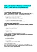 NSG 5442 Pediatric Primary Care Exam 2 &lpar;PDF&rpar; &vert; 2026 &vert; South College Pediatrics&NewLine;