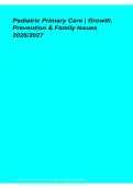 Pediatric Primary Care Growth Prevention Family Issues Study Guide 2026&sol; 2027