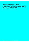 Pediatric Primary Care Prevention Development Health Strategies Study Guide 2026&sol; 2027