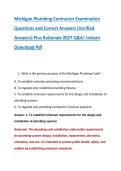 Michigan Plumbing Contractor Examination &NewLine;Questions and Correct Answers &lpar;Verified &NewLine;Answers&rpar; Plus Rationale 2027 Q&A&vert; Instant &NewLine;Download Pdf