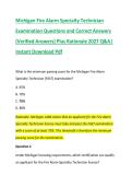 Michigan Fire Alarm Specialty Technician &NewLine;Examination Questions and Correct Answers &NewLine;&lpar;Verified Answers&rpar; Plus Rationale 2027 Q&A&vert; &NewLine;Instant Download Pdf 