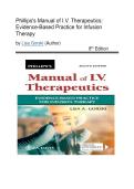 Test Bank - Phillips's Manual of I&period;V&period; Therapeutics&comma; 8th Edition &lpar;Gorski&comma; 2023&rpar;&comma; Chapter 1-13 Fully Covered