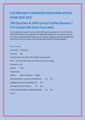 ILTS 206 EARLY CHILDHOOD EDUCATION ACTUAL &NewLine;EXAM 2024-2025&NewLine;200 Questions & 100&percnt; Correct Verified Answers &vert; &NewLine;ILTS Content 206 Exam Prep Latest