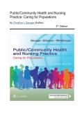 Test Bank - Public&sol;Community Health and Nursing Practice&colon; Caring for Populations&comma; 3rd Edition &lpar;Savage&comma; 2024&rpar;&comma; Chapter 1-22 Fully Covered
