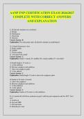 AANP FNP CERTIFICATION EXAM 2026&sol;2027 COMPLETE WITH CORRECT ANSWERS AND EXPLANATION