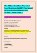 MHA 708 Exam B Healthcare Policy Actual &NewLine;Exam &vert; Complete Verified Q&A &vert; New Updated &NewLine;Edition 2026 &lpar;100&percnt; Verified and Correct &NewLine;Solutions&rpar; &ndash; Already Graded A&plus;