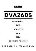 DVA2603 Assignment 2 Answers - Semester 2 &vert; Due Date 7 September 2026