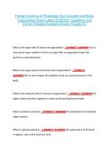 Human Anatomy & Physiology Key Concepts and Body &NewLine;Organization Exam Latest 2026&sol;2027 Questions and &NewLine;Correct Detailed Answers Already Graded A&plus; 