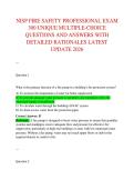 NISP FIRE SAFETY PROFESSIONAL EXAM &NewLine;300 UNIQUE MULTIPLE-CHOICE &NewLine;QUESTIONS AND ANSWERS WITH &NewLine;DETAILED RATIONALES LATEST &NewLine;UPDATE 2026 