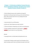 Chapter 1&colon; Introduction to Medical-Surgical Nursing &NewLine;Study Set Newest 2026&sol;2027 Questions and Correct &NewLine;Detailed Answers Already Graded A&plus;