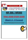 NR 566 Final Exam Study Guide &lpar;PDF&rpar; &vert; &lpar;2026&rpar; Weeks 5-8 Review &vert; Advanced Pharmacology