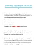 Certified Medical-Surgical Registered Nurse 2026&sol;2027 &NewLine;Questions and Correct Detailed Answers Already Graded &NewLine;A&plus;