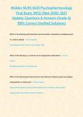 Walden NURS 6630 Psychopharmacology Final Exam &lpar;New 2026&sol; 2027 Update&rpar; Questions & Answers &lbrace;Grade A&rcub; 100&percnt; Correct &lpar;Verified Solutions&rpar;&NewLine;&NewLine;