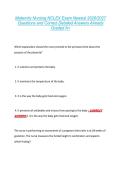 Maternity Nursing NCLEX Exam Newest 2026&sol;2027 &NewLine;Questions and Correct Detailed Answers Already &NewLine;Graded A&plus; 